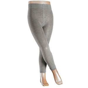 FALKE Unisex Kinder Leggings Active Warm K LE Wolle einfarbig 1 Stück, Grau (Mid Grey Melange 3530), 134-146