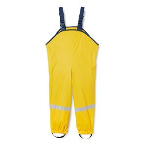 Playshoes Unisex Children's Mud Trousers, Rain Dungarees, Unlined, Windproof and Waterproof Rain Trousers, Rain Gear, yellow