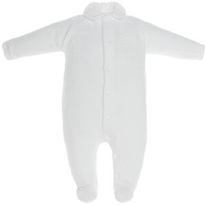 Cambrass Unisex Baby All in One Velvet Playsuit with Collar White Premature