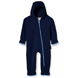 Playshoes Unisex Baby Fleece Jumpsuit in Maritime Stripes Pattern, Breathable With Long Zip And Hood, coloured 74