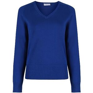 Trutex Limited Girl's Cotton V Neck Plain Jumper, Royal, 14 Years (Manufacturer Size: Medium)