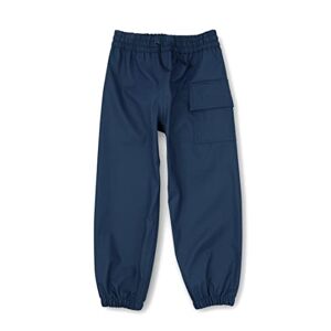 Hatley Boy's Childrens Splash Pant -Classic Navy Plain Rain Trousers, Blue, 8 Years