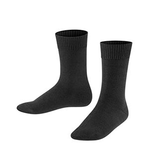 FALKE Unisex Kinder Socken Comfort Wool K SO Wolle einfarbig 1 Paar, Schwarz (Black 3000), 27-30