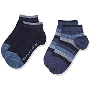 Tommy Hilfiger TH Kids Unisex Children's Socks, Basic Stripe Quarter 2P Socks, Pack of 2 35-38