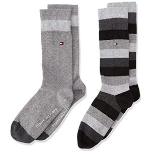 Tommy Hilfiger Boy's TH KIDS BASIC STRIPE SOCK 2P Striped Calf Socks, Black (Black 200), 6 (Manufacturer size: 39-42)