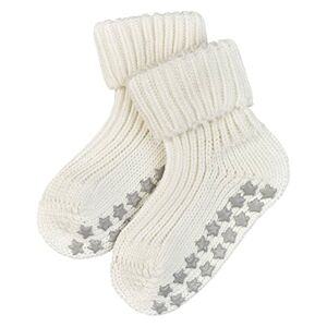FALKE Catspads Slipper Socks, Cotton, Baby Blue, Pink, Many Other Colours, Thick Socks with Pattern, Warm, Plain, Ribbed, with Nubs on the Sole, 1 Pair, White (off-white 2040), 80-92
