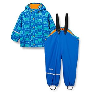 CareTec Children's Lines Rain Trousers and Rain Jacket in a Set, Waterproof and Windproof, for Boys and Girls