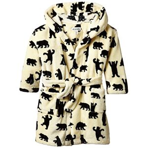 Little Blue House Hatley Boy's Kids Fleece Black Bears On Natural Robe, Off-White (Cream), 5 Years (Manufacturer Size:Medium)