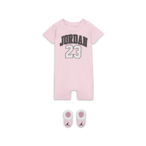 Jordan-sæt med buksedragt og booties til babyer - Pink Pink 0-6M