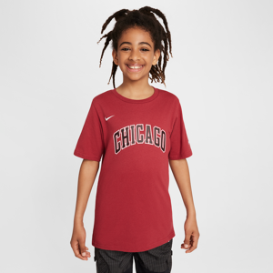Chicago Bulls City Edition-Nike NBA-T-shirt med logo til større børn - rød rød M