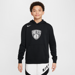 Brooklyn Nets Club Nike NBA-pullover-hættetrøje i fleece til større børn - sort sort M