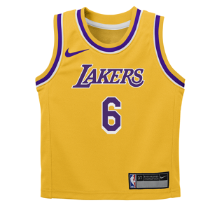 LeBron James Los Angeles Lakers Icon Edition-gaveæske med Nike NBA-trøje og -shorts til større børn (drenge) - gul gul 4