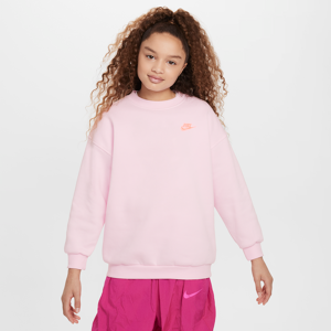 Overdimensioneret Nike Sportswear Club Fleece-sweatshirt til større børn (piger) - Pink Pink M