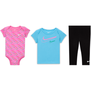 Tredelt Nike Swoosh Logo-bodysuitsæt til babyer (0-9 M) - sort sort 6-9M