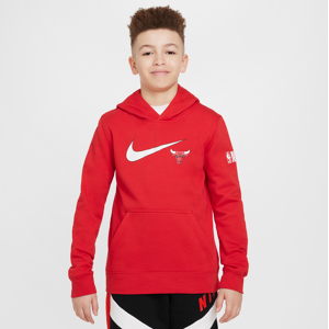 Chicago Bulls Club Fleece Essential Nike NBA-hættetrøje til større børn (drenge) - rød rød S