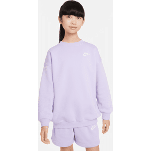 Overdimensioneret Nike Sportswear Club Fleece-sweatshirt til større børn (piger) - lilla lilla XL