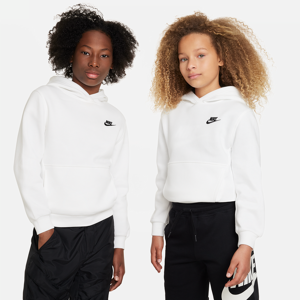 Nike Sportswear Club Fleece-pullover-hættetrøje til større børn - hvid hvid XL