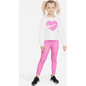 Todelt Nike Graphic Tee and Printed Leggings Set-sæt til mindre børn - Pink Pink 4