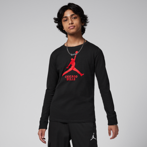 Langærmet Chicago Bulls Essential Jordan NBA-T-shirt til større børn (drenge) - sort sort S