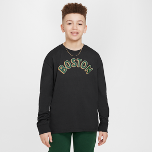 Langærmet Boston Celtics 2023/24 City Edition Nike NBA Max90-T-shirt til større børn - sort sort L