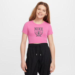 Nike Sportswear-T-shirt med grafik til større børn (piger) - rød rød L