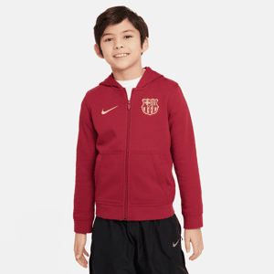 FC Barcelona Club Nike Football-hættetrøje med lynlås til større børn (drenge) - rød rød S