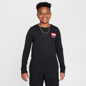 Chicago Bulls Essential Nike NBA-T-shirt med lange ærmer til større børn (drenge) - sort sort XL