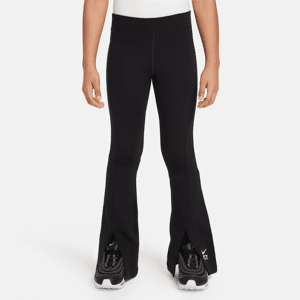 Nike Air-leggings med høj talje og svaj til større børn (piger) - sort sort XS