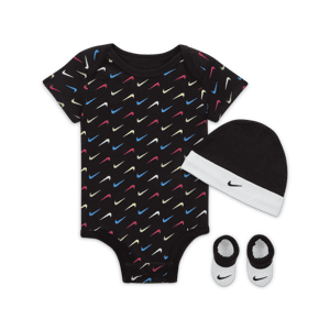 Tredelt Jordan Swoosh-bodysuit til babyer i gaveæske - sort sort 0-6M