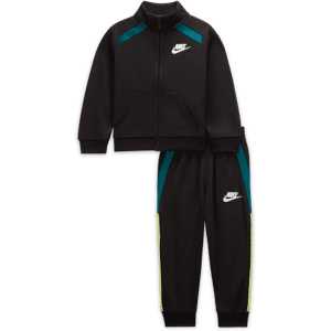 Nike Sportswear Dri-FIT-tracksuit-sæt med fuld lynlås og kantbåndsdetaljer til babyer - sort sort 12M