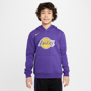 Los Angeles Lakers Club Nike NBA-pullover-hættetrøje i fleece til større børn - lilla lilla L
