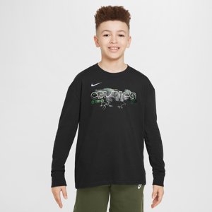 Langærmet Boston Celtics Essential Nike NBA Max90-T-shirt til større børn - sort sort M