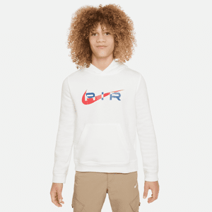 Nike Air-pullover-hættetrøje i fleece til større børn - hvid hvid M