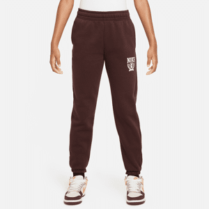 Oversized Nike Sportswear-bukser i fleece til større børn (piger) - brun brun M