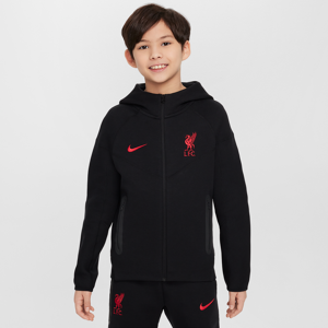 Liverpool FC Tech Fleece Nike-hættetrøje med lynlås til større børn (drenge) - sort sort XL