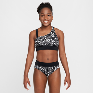 Asymmetrisk Nike Swim Wild-monokini til større børn (piger) - grå grå L
