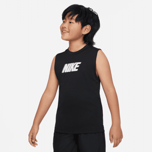 Nike Dri-FIT Multi+-træningsoverdel uden ærmer til større børn (drenge) - sort sort XL