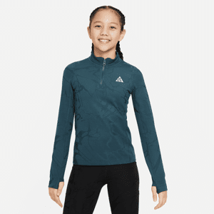 Nike ACG Therma-FIT-trøje med lange ærmer og 1/4-lynlås til større børn (piger) - grøn grøn XS