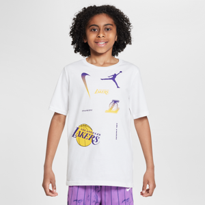 Los Angeles Lakers Courtside Statement Edition Jordan NBA Max90-T-shirt til større børn - hvid hvid L