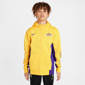 Los Angeles Lakers Showtime Nike Dri-FIT NBA-hættetrøje med fuld lynlås til større børn - gul gul M