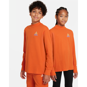 Løs og langærmet Nike ACG-overdel med wafflemønster til større børn - Orange Orange S