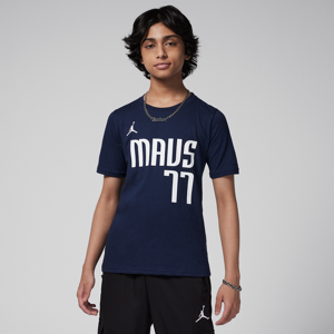 Dallas Mavericks Statement Edition Jordan NBA-T-shirt til større børn - blå blå S