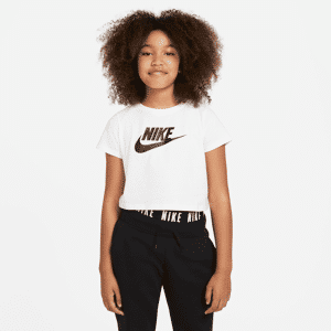 Nike Sportswear Cropped-T-shirt til større børn (piger) - hvid hvid XL