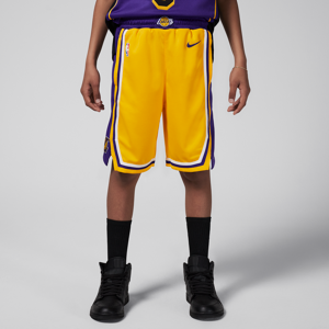 Los Angeles Lakers 2023/24 Icon Edition Nike NBA Swingman-shorts til større børn (drenge) - gul gul XL