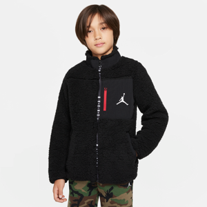 Jordan-jakke med lynlås til større børn (drenge) - sort sort S