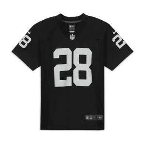 Nike NFL Las Vegas Raiders (Josh Jacobs)-fodboldtrøje til større børn - sort sort S
