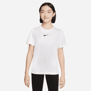 Nike Sportswear-T-shirt til store børn (piger) - hvid hvid M