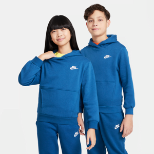 Nike Sportswear Club Fleece-pullover-hættetrøje til større børn - blå blå S