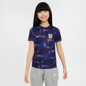 England Academy Pro Nike Dri-FIT Pre-Match-fodboldtrøje med korte ærmer til større børn - lilla lilla S