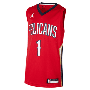 New Orleans Pelicans Statement Edition-Jordan NBA Swingman-trøje til større børn - rød rød L